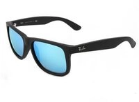 Ray-Ban Sonnenbrille Justin 622/55 (Glasfarbe: blau verspiegelt) schwarz - 1...
