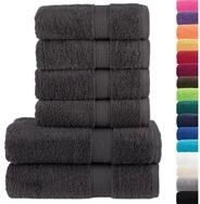 vidaXL Handtuch 6 tlg. Premium-Handtuch-Set SOLUND Anthrazit 600 g/m&sup2;, (1-St)