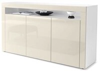 Vladon Sideboard Valencia (Sideboard, mit 3 T&uuml;ren und 1 offenem Fach), Wei&szlig;