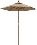 vidaXL Sonnenschirm, Balkonschirm mit Holzmast Taupe 196x231 cm