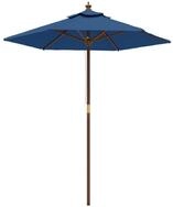 vidaXL Sonnenschirm Sonnenschirm mit Holzmast Azurblau 196x231 cm