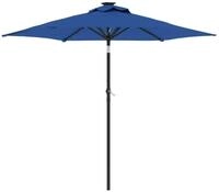 vidaXL Sonnenschirm Sonnenschirm mit LED und Stahlmast Azurblau 225x225x212 cm