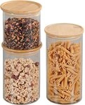 KESPER&reg; Vorratsdose, Bambus, Glas, (Set, 3-tlg), FSC&reg;-zertifizierter Bambus