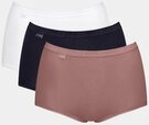 sloggi Maxislip Basic+ Maxi (3er Pack) perfekter Sitz, Cotton-Mix, hohe Taille