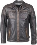 Bikerjacke JCC "Lederjacke 3102074", Herren, Gr. M, schwarz, Obermaterial: 100%
