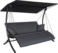 Angerer Freizeitm&ouml;bel Hollywoodschaukel Swing Zip anthrazit, 3-Sitzer, Bettfunktion,