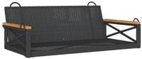 vidaXL Gartenbank H&auml;ngebank Schwarz 109x62x40 cm Poly Rattan (1-St)