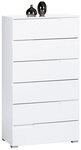 Kommode SPICE, Wei&szlig; matt, Wei&szlig; Hochglanz, 6 Schubladen, B 65 x H 119 x T 40 cm,