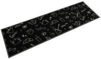 vidaXL Teppich, K&uuml;chenteppich Waschbar Morning Schwarz 45x150 cm Samt