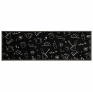 vidaXL Teppich, K&uuml;chenteppich Waschbar Morgen Schwarz 60x180 cm Samt