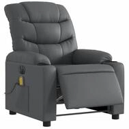 vidaXL Sessel Massagesessel Elektrisch Grau Kunstleder (1-St)