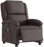 vidaXL Sessel Massagesessel Elektrisch Dunkelbraun Echtleder (1-St)