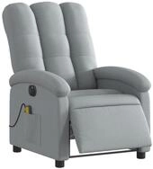 vidaXL Sessel Massagesessel Elektrisch Hellgrau Stoff (1-St)