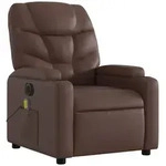 vidaXL Sessel Massagesessel Elektrisch Braun Kunstleder (1-St)