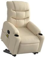 vidaXL Sessel Elektrischer Massagesessel mit Aufstehhilfe Creme Stoff (1-St)