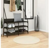 vidaXL Teppich vidaXL Teppich HUARTE Kurzflor Weich und Waschbar Creme &Oslash; 80 cm