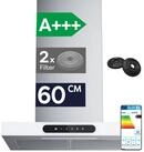 CIARRA Wandhaube 60 cm Dunstabzugshaube A+++ 650 m&sup3;/h Umluft & Abluft 4 Stufen