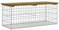 vidaXL Gartenbank Gartenbank aus Gabionen 103x44x42 cm Kiefernholz Impr&auml;gniert