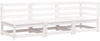 vidaXL Sofa, Gartensofa 3-Sitzer Wei&szlig; Massivholz Kiefer