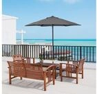 Outsunny Sonnenschirm sechseckig, windfest, stabil, LxB: 196x196 cm, Balkonschirm,