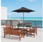 Outsunny Sonnenschirm sechseckig, windfest, stabil, LxB: 196x196 cm, Balkonschirm,