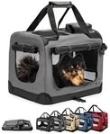 lionto Tiertransportbox stabil aus Textil, f&uuml;r Hunde und Katzen bis 10 kg, 50x36x34
