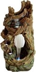 AcquaArte Gartenbrunnen Wasserfall KALLONI, Komplettset mit LED-Beleuchtung,...