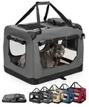 lionto Tiertransportbox stabil aus Textil, f&uuml;r Hunde und Katzen bis 15 kg, 70x52x50