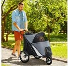 PawHut Hundebuggy Hundewagen Katzenwagen mit Netzfenstern, mit Sicherheitsleine,
