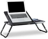 relaxdays Laptop Tablett Laptoptisch f&uuml;rs Bett schwarz, Faserplatte