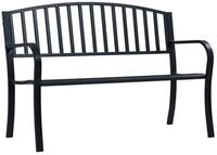 vidaXL Gartenbank Gartenbank Schwarz 120 cm Stahl (1-St)