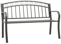 vidaXL Gartenbank Gartenbank Grau 120 cm Stahl (1-St)