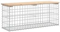 vidaXL Gartenbank Gartenbank aus Gabionen 103x31,5x42 cm Massivholz Kiefer...