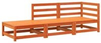 vidaXL Sofa, Gartensofa mit Fu&szlig;hocker 2-Sitzer Wachsbraun Massivholz Kiefer