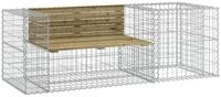 vidaXL Gartenbank Gartenbank mit Gabione Kiefernholz Impr&auml;gniert (1-St)