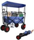 Lemodo Bollerwagen Bollerwagen faltbar mit Dach, Wagen mit 120 kg Zuladung und
