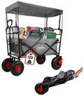 Lemodo Bollerwagen Bollerwagen faltbar mit Dach, Wagen mit 120 kg Zuladung und