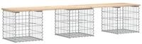 vidaXL Gartenbank Gartenbank aus Gabionen 203x44x42 cm Massivholz Kiefer (1-St)