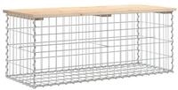 vidaXL Gartenbank Gartenbank aus Gabionen 103x44x42 cm Massivholz Kiefer (1-St)
