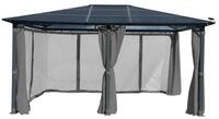 BRAST Pavillon Premium Aluminium Gr&ouml;&szlig;en 3x4m 3,6x4,8m Moskitonetz, mit 4