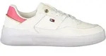 Tommy Hilfiger Equestrian Sneaker Eleganter Damensneaker: Wei&szlig; mit Gold-Fuchsia 36