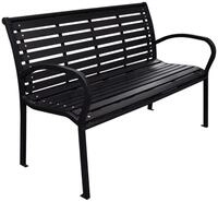 vidaXL Gartenbank Gartenbank Schwarz 116 cm Stahl und WPC (1-St)