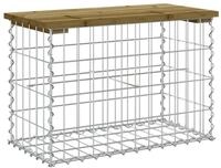 vidaXL Gartenbank Gartenbank aus Gabionen 63x31,5x42 cm Kiefernholz Impr&auml;gniert