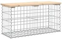 vidaXL Gartenbank Gartenbank aus Gabionen 83x31,5x42 cm Massivholz Kiefer (1-St)