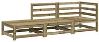vidaXL Sofa, Gartensofa mit Hocker 2-Sitzer Kiefernholz Impr&auml;gniert