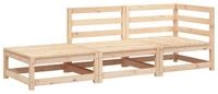 vidaXL Sofa, Gartensofa mit Fu&szlig;hocker 2-Sitzer Massivholz Kiefer