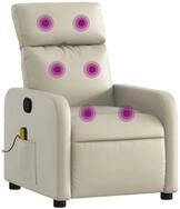 vidaXL Sessel Massagesessel Creme Kunstleder (1-St)