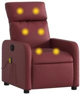 vidaXL Sessel Massagesessel Weinrot Kunstleder (1-St)