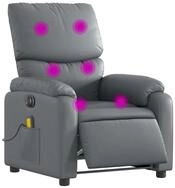 vidaXL Sessel Massagesessel Elektrisch Grau Kunstleder (1-St)