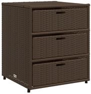 vidaXL Gartenbox, Gartenschrank Braun 55x59x69 cm Poly Rattan
